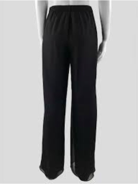 St John Sport Pants - Wide-Leg Black Pull-On Palazzo Pants 830